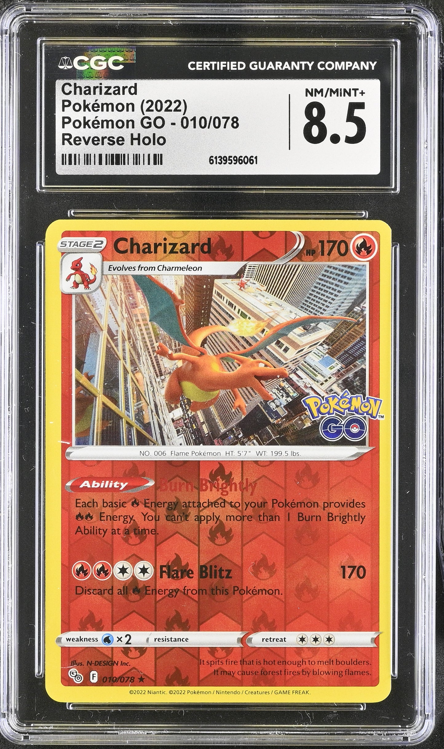 Charizard CGC Graded NM/Mint+ 8.5