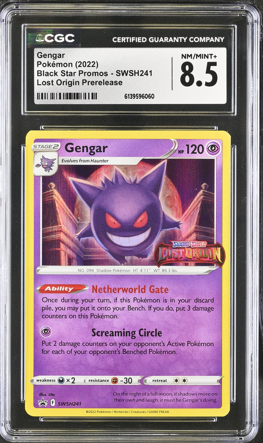Gengar Black Star Promo CGC Graded NM/Mint+ 8.5