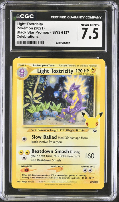 Light Toxtricity Black Star Promo CGC Graded Near Mint+ 7.5
