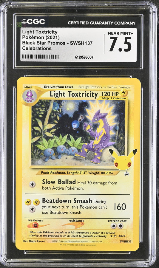 Light Toxtricity Black Star Promo CGC Graded Near Mint+ 7.5