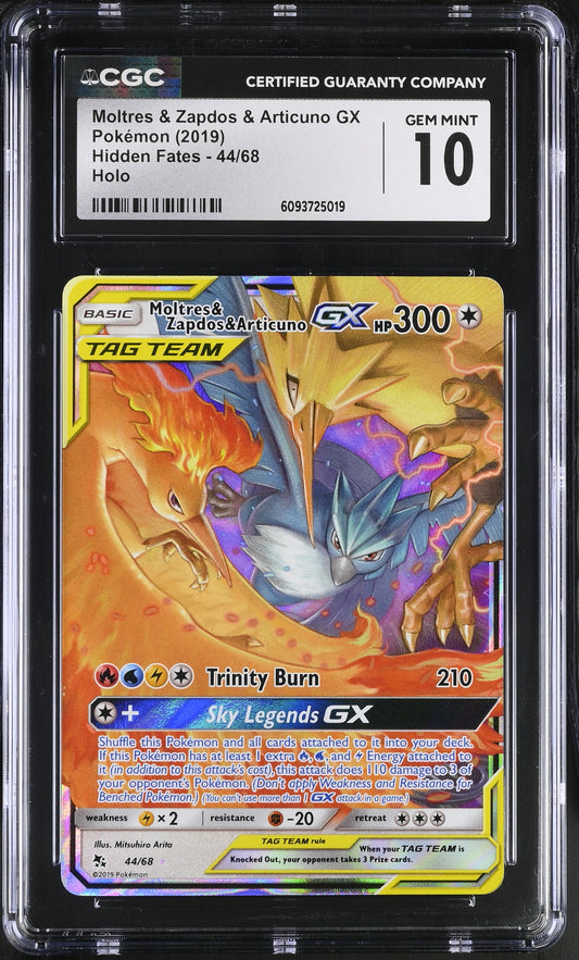 Moltres & Zapdos & Articuno GX CGC Graded Gem Mint 10