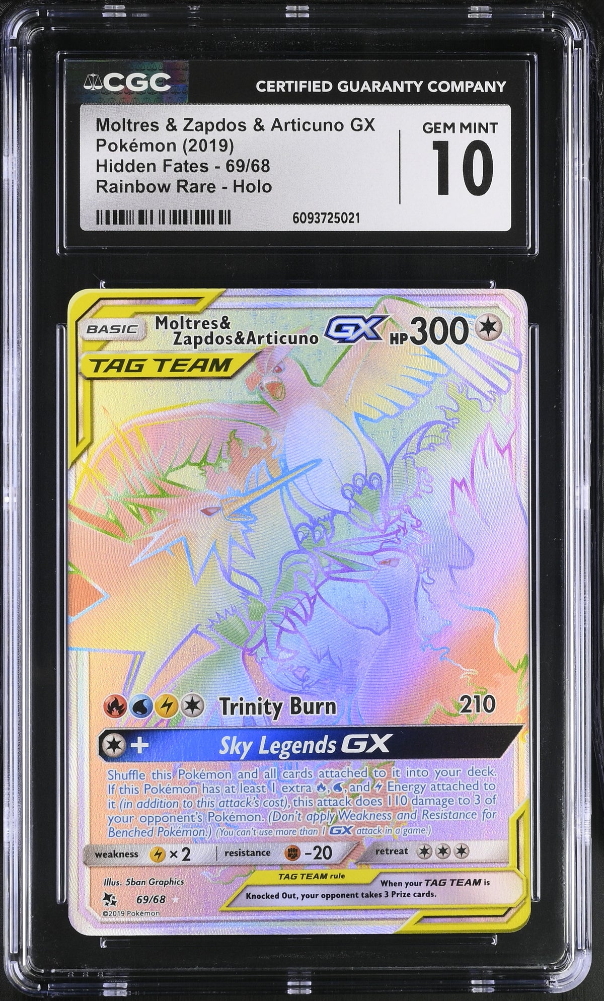 Moltres & Zapdos & Articuno GX CGC Graded Gem Mint 10