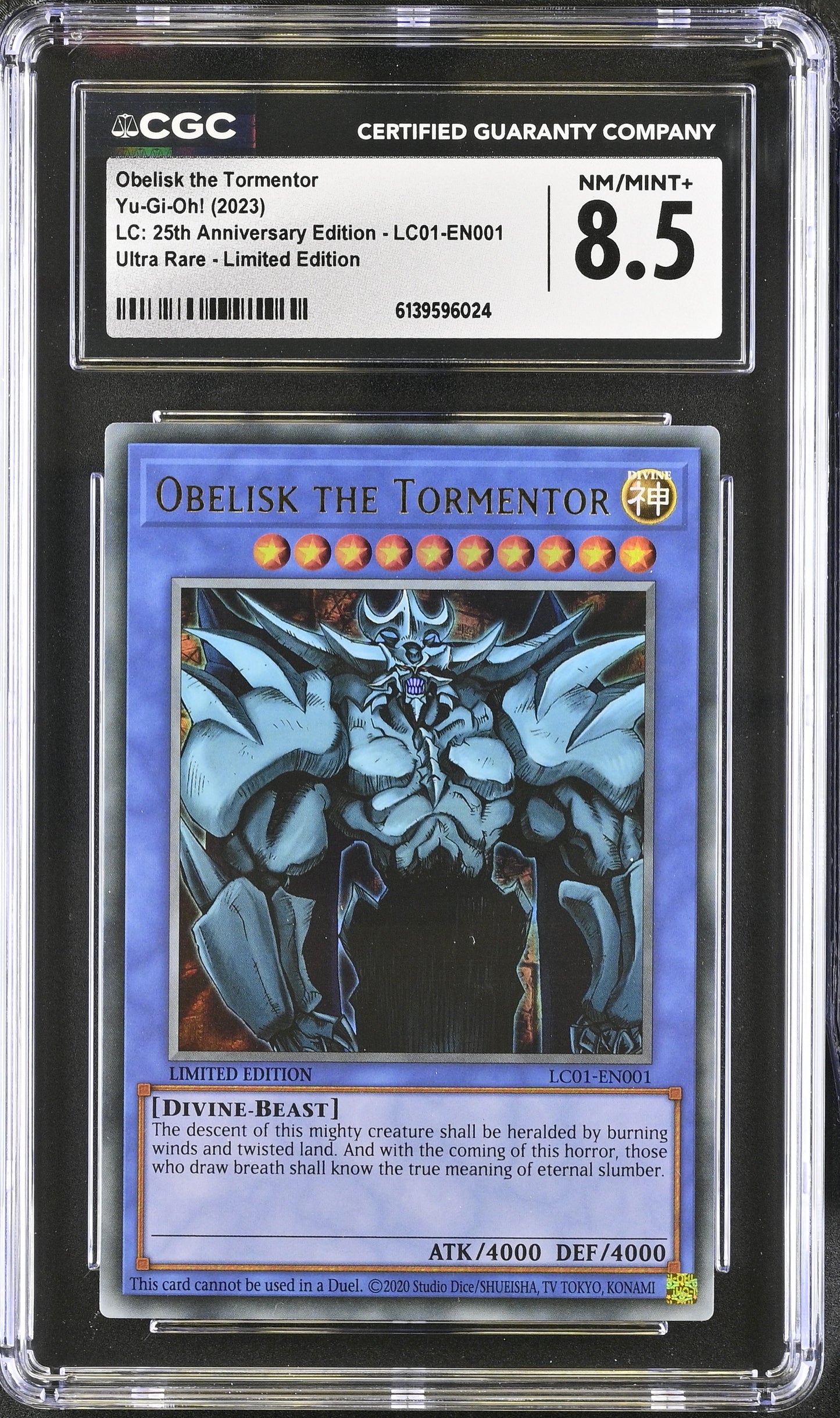 Obelisk the Tormentor CGC Graded NM/Mint+ 8.5