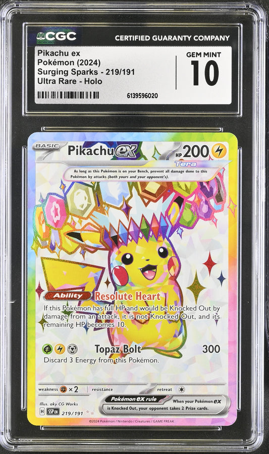Pikachu ex CGC Graded Gem Mint 10