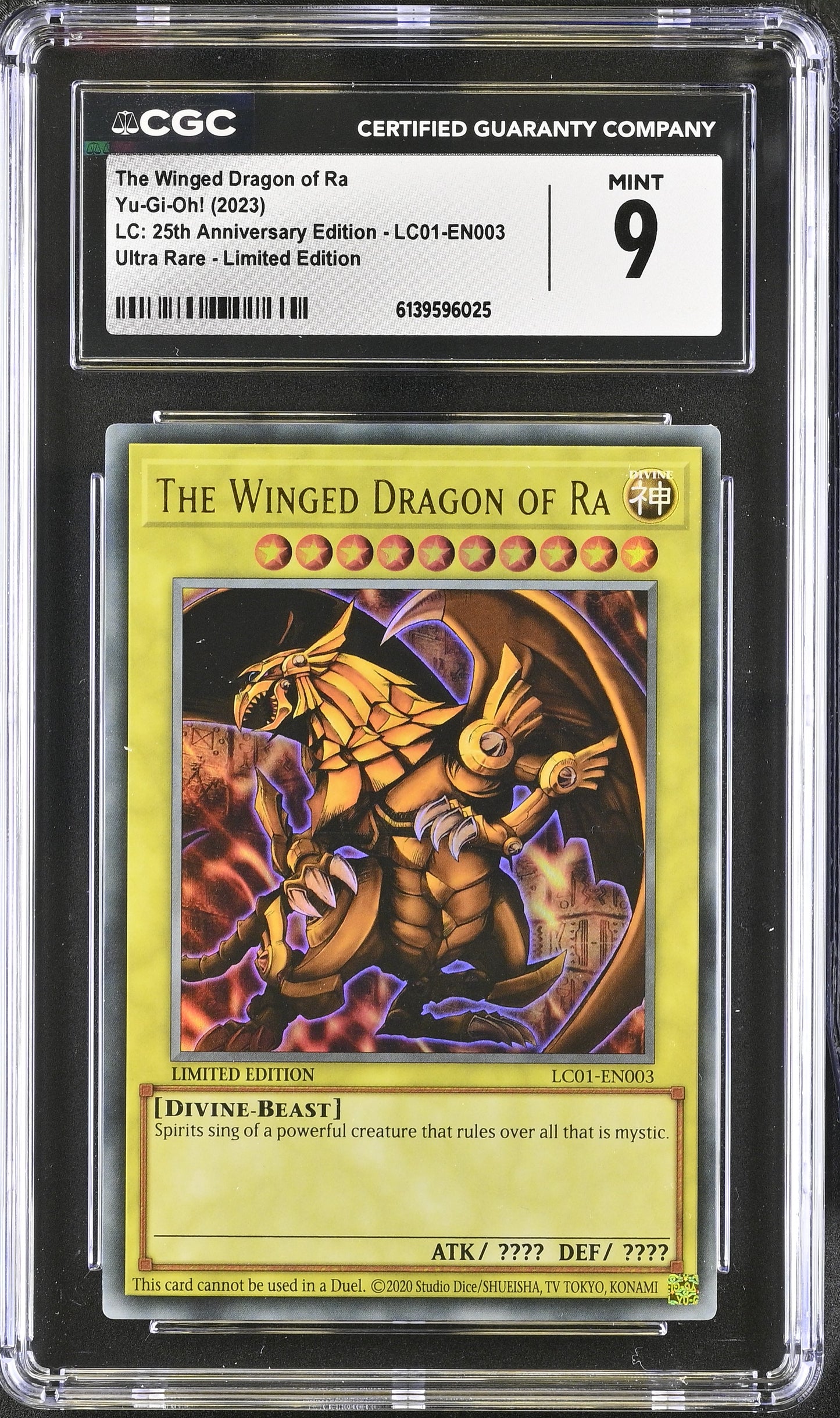 The Winged Dragon of Ra CGC Graded Mint 9