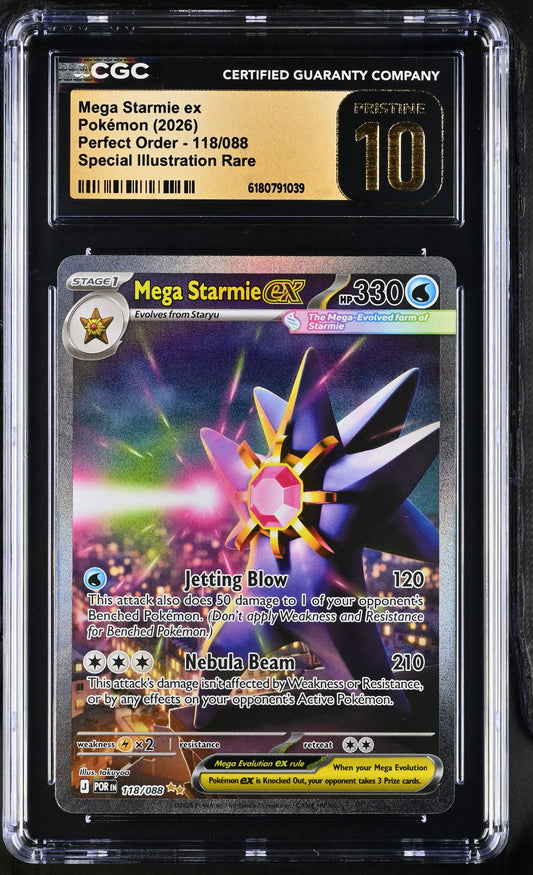 Mega Starmie ex Perfect Order CGC Graded Pristine 10